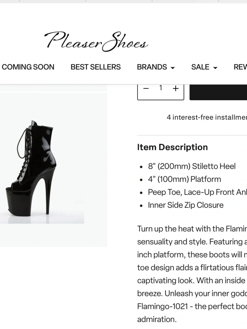 Flamingo 1021 Black Patent Platform Lace-Up Ankle Boots